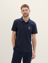 Tricou polo structurat - Albastru_7523926