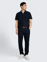 Tricou polo structurat - Albastru_7940326