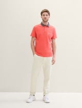 Tricou polo structurat - Roşu_8987135