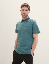 Tricou polo structurat - Verde_3983099