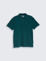 Tricou polo structurat - Verde_404944