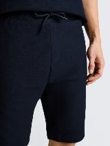 Strukturirane kratke pantalone - Plava_5780604
