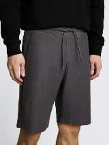 Strukturirane kratke pantalone - Siva_1057830