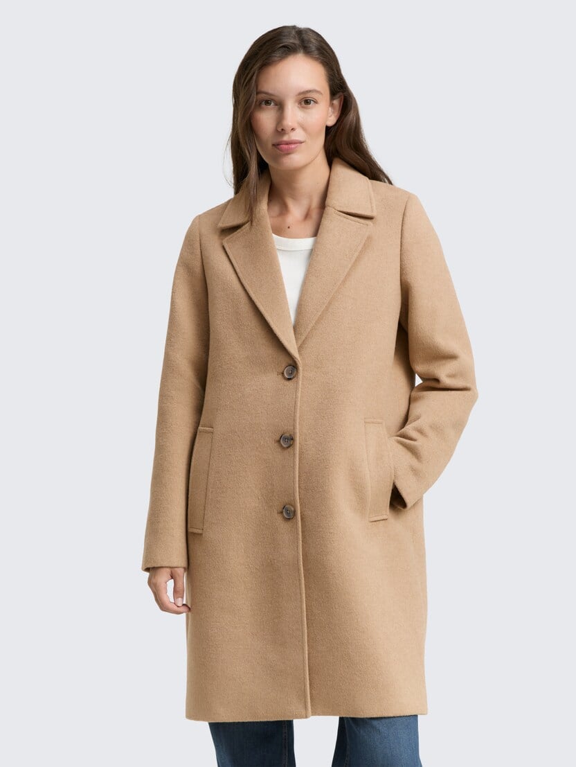 Palton din lână - Bej_9501873