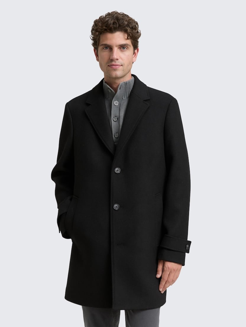 Volnen plašč - Črna_5799760